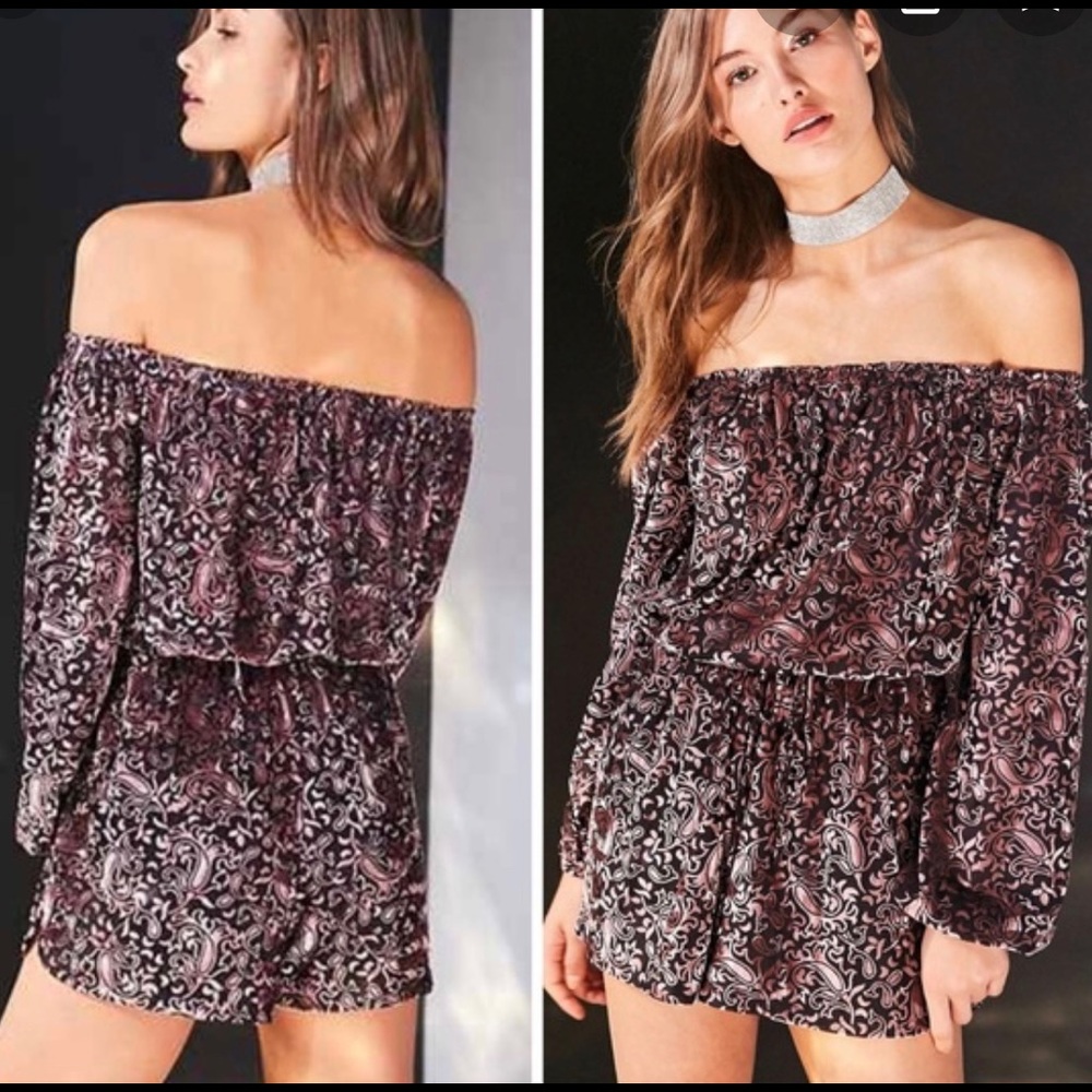 Urban Outfitters Ecote Burnout Velvet Romper NWT